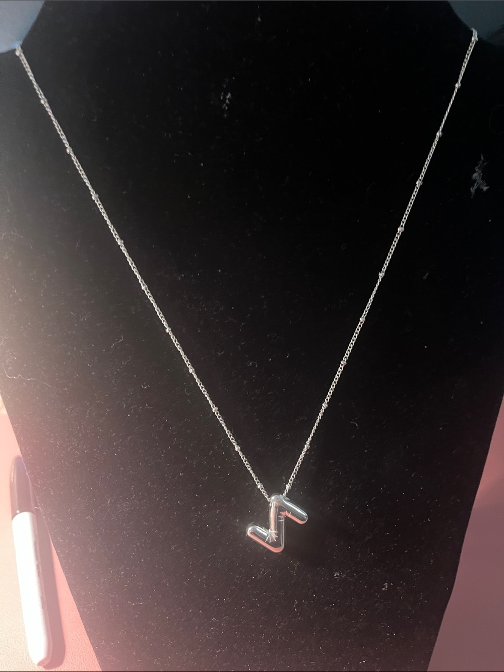 Silver Initial 'Z' Pendant Necklace - Women's Jewelry